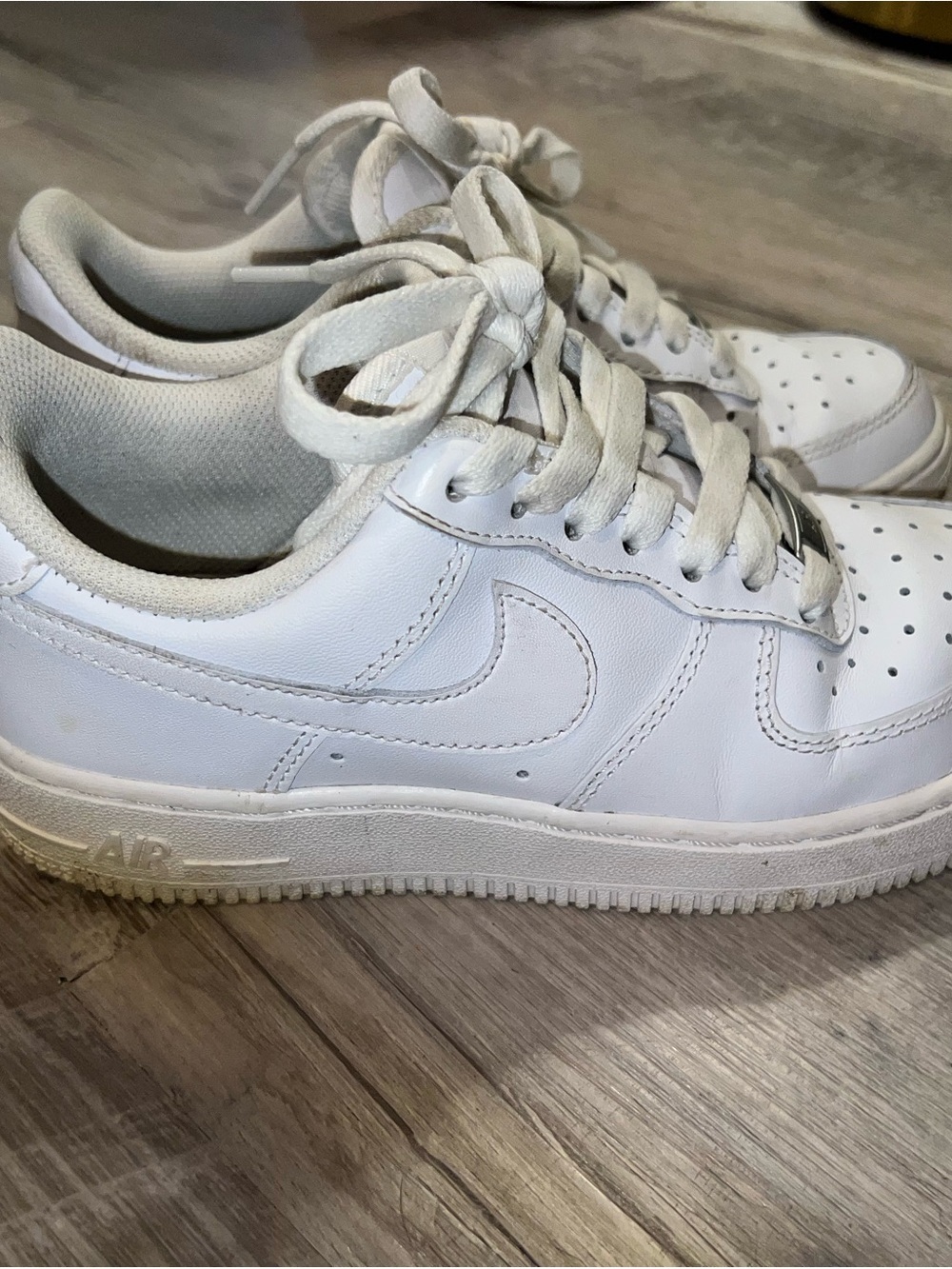 Nike White Low-Top Leather Sneakers Air Force One